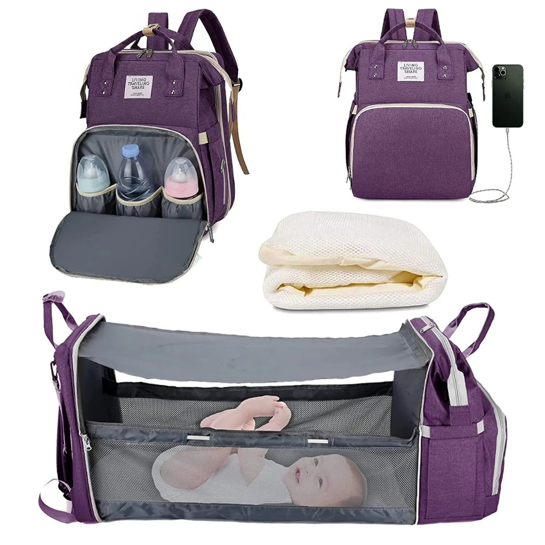 BabyGo Deluxe – Wickelrucksack mit integriertem Kinderbett und Zubehörset