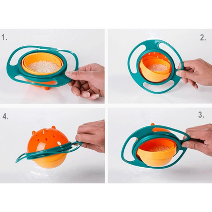 SnackSpin Bowl – Auslaufsichere 360° Gyro-Schüssel für Kinder