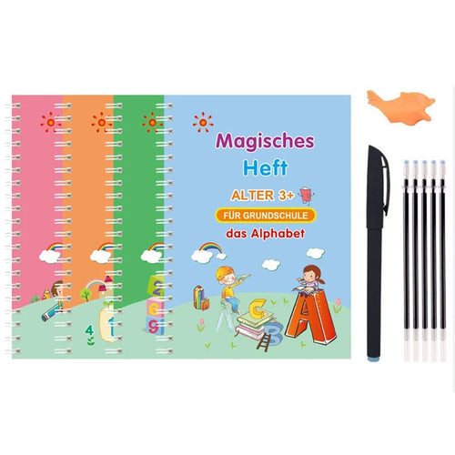 MagicWrite Set – Wiederverwendbare Kalligraphie-Bücher für spielerisches Lernen