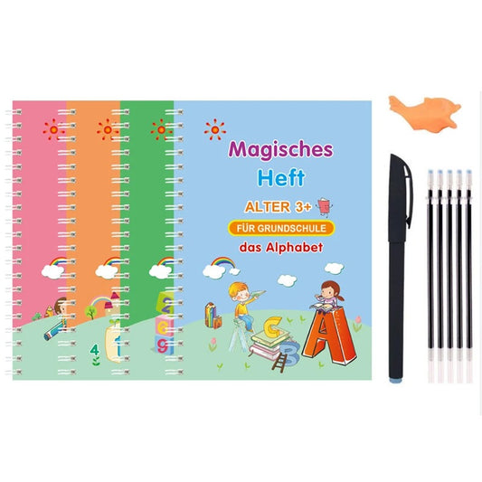 MagicWrite Set – Wiederverwendbare Kalligraphie-Bücher für spielerisches Lernen